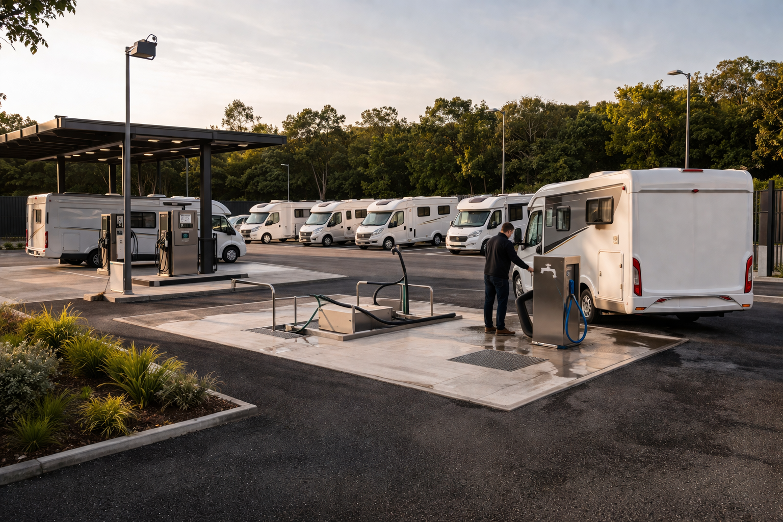 Servicios complementarios para caravanas y autocaravanas en Parking Beriáin